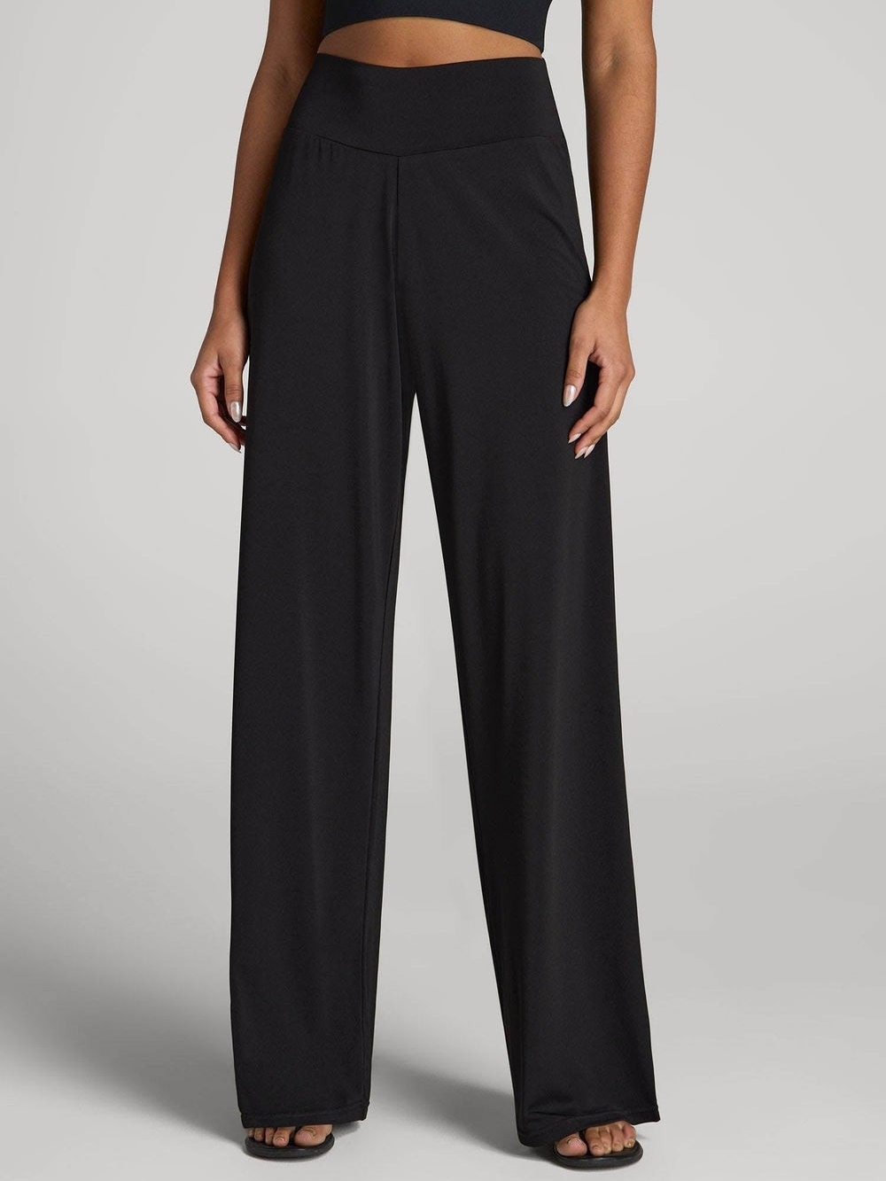 American Tall Pull-On Breezy Wide Leg Pants in Black